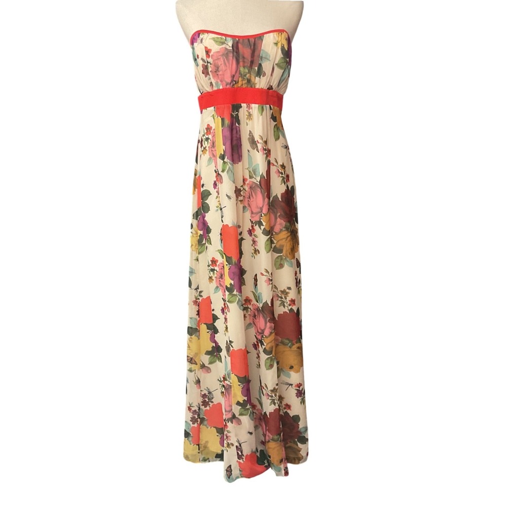 Ted Baker London Women's Floral Print Empire Waist Vibrant Maxi Dress Sz 10 NWT - Picture 2 of 14